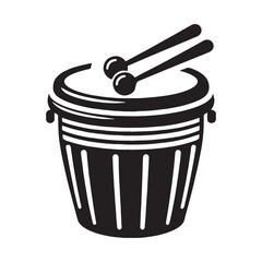 Exotic Bongo Drums silhouette, adding depth to percussion – Bongo Drums illustration – Bongo Drums vector – Musical instrument silhouette

