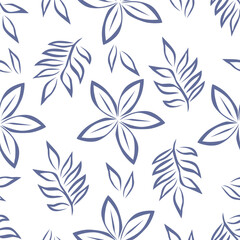 flowers design on white color background seamless pattern for fabric textile wallpaper