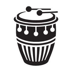 Classic Bongo Drums silhouette, playing the pulse of the beat – Bongo Drums illustration – Bongo Drums vector – Musical instrument silhouette

