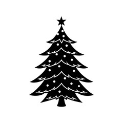 Simple Christmas Tree Silhouette vector illustration