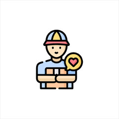 construction worker with helmet