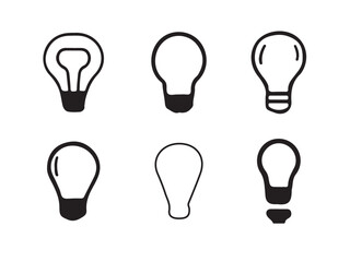 Naklejka premium Six Simple Lightbulb Icons for Design Inspiration