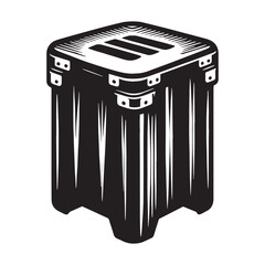 Authentic Cajón silhouette, the pulse of Afro-Peruvian music – Cajón illustration – Cajón vector – Musical instrument silhouette

