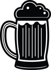 Beer Mug Silhouette Black Vector – Bar Drink Icon Graphic