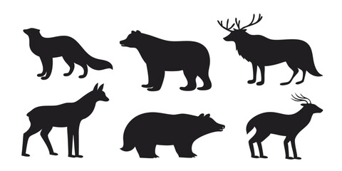 set of animals silhouettes