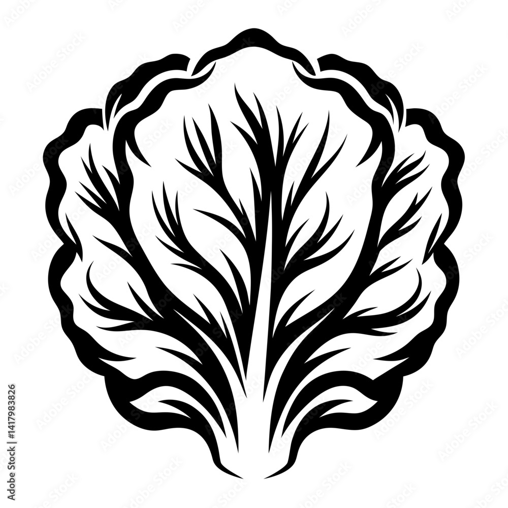 Poster abstract foliage design with branching pattern in black and white