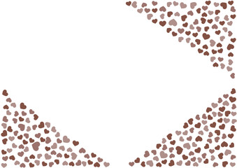 ハート柄の背景 茶系の3色 ハート