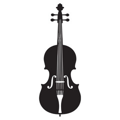 Fototapeta premium Majestic Cello silhouette, the backbone of chamber music – Cello illustration – Cello vector – Musical instrument silhouette