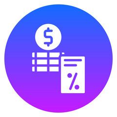 Minimalist Glyph Commission Gradient Circular Icon