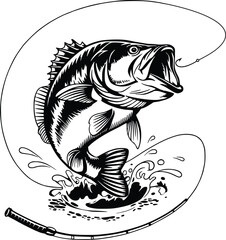 Bass Fishing , Fishing Clipart