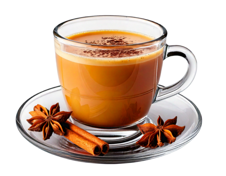 y Chai Tea, transparent background, isolated image, generative AI