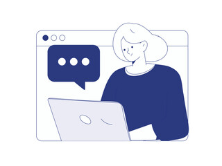 Flat vector illustration of business people operating work scene
