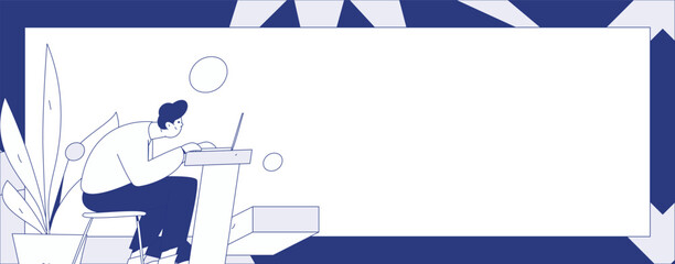 Flat vector illustration of business people operating work scene
