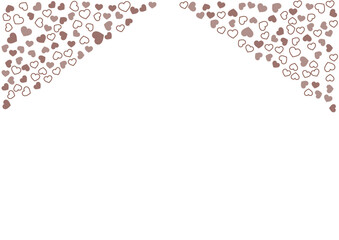 ハート柄の背景 茶系の3色 フチと単色 ハート