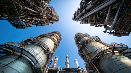 Industrial complex towering structures