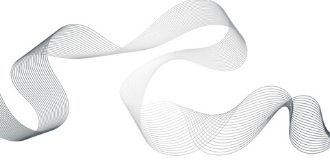 Fototapeta premium Geometric design used for parallel lines pattern and Digital landscape for presentations.Abstract White and black wavy lines and geometric design and modern grid background. background 