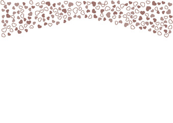 ハート柄の背景 茶系の3色 フチと単色 ハート