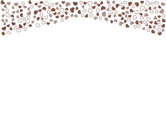 ハート柄の背景 茶系の3色 フチと単色 ハート