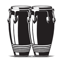 Expressive Congas silhouette, the essence of rhythmic music – Congas illustration – Congas vector – Musical instrument silhouette


