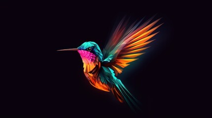 Obraz premium Colorful unique hummingbirds logo design template