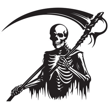 recommend clip art: Grim Reaper Silhouette Vector Art Illustration of Death Skeleton