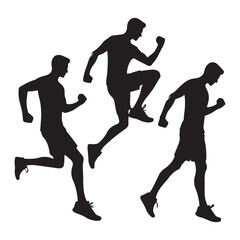 Dynamic Workout Training Illustration Vector Black Silhouette Design