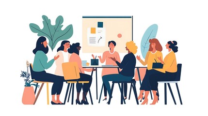 Female coworkers applauding a team speaker presenting future initiatives in a professional space