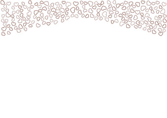 ハート柄の背景 茶系の3色 フチハート