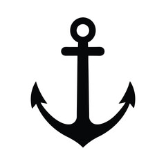 Anchor Stencil Icon Vector Illustration