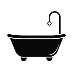 Bathtub Stencil Icon Vector Illustration