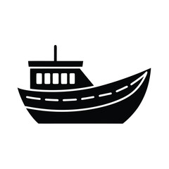 Boat Stencil Icon Vector Illustration
