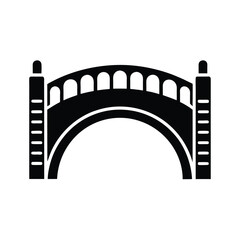 Bridge Arch Stencil Icon Vector Illustration