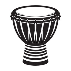 Expressive Djembe silhouette, speaking through hands – Djembe illustration – Minimalist Djembe vector – Musical instrument silhouette

