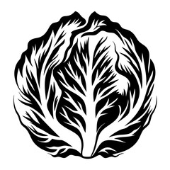 Monochrome cabbage vector illustration perfect for graphic design and healthy eating