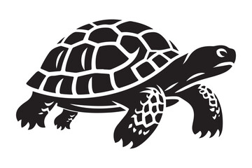 Turtle Silhouette Vector Image Adorable Sea Animal Design