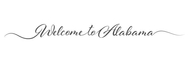 Welcome to Alabama. One-line welcome sign. A design element for a creative idea