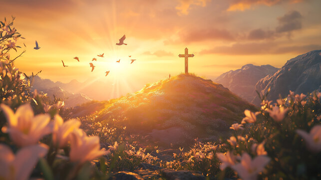 sunrise in the mountains