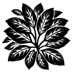 Monochrome Leaf Arrangement in Radial Symmetry Shows Elegant and Bold Design