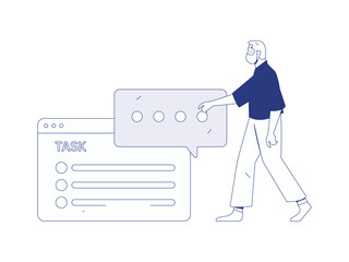 Flat vector illustration of business people operating work scene
