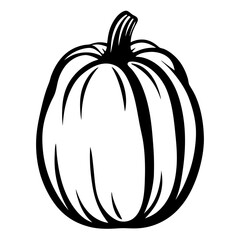 Stylized monochromatic vector drawing of a pumpkin suitable for festive occasions
