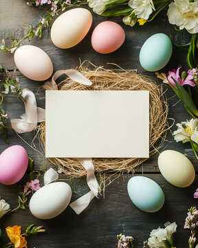 easter eggs and flowers