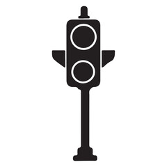 Traffic Light Silhouette Vector Art Illustration for Road Safety