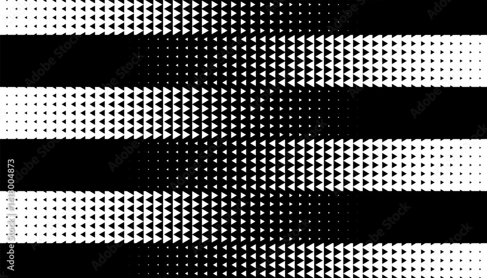 Poster black and white transition pattern with triangle shape. halftone effect for sporty background and je