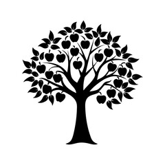 Obraz premium Apple Tree Silhouette vector illustration