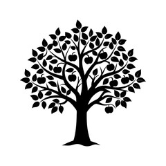 Obraz premium Apple Tree Silhouette vector illustration