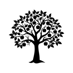 Obraz premium Apple Tree Silhouette vector illustration