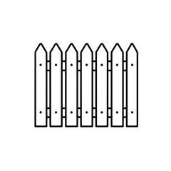 Simple Wooden Fence: A clean, minimalist representation of a classic wooden fence, showcasing its structure and design.