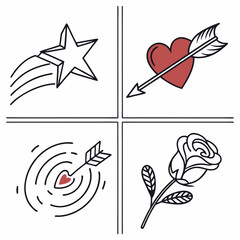 Dynamic Sketch Icons with Rushing Star and Dash