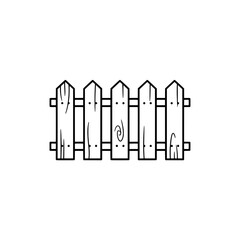 Fence of Serenity: A simple, clean-lined depiction of a rustic wooden fence, radiating an aura of peace and tranquility with its classic design.