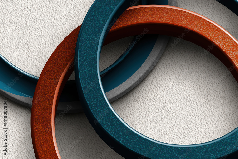 Poster colorful circular shapes overlapping on a textured surface create a modern design